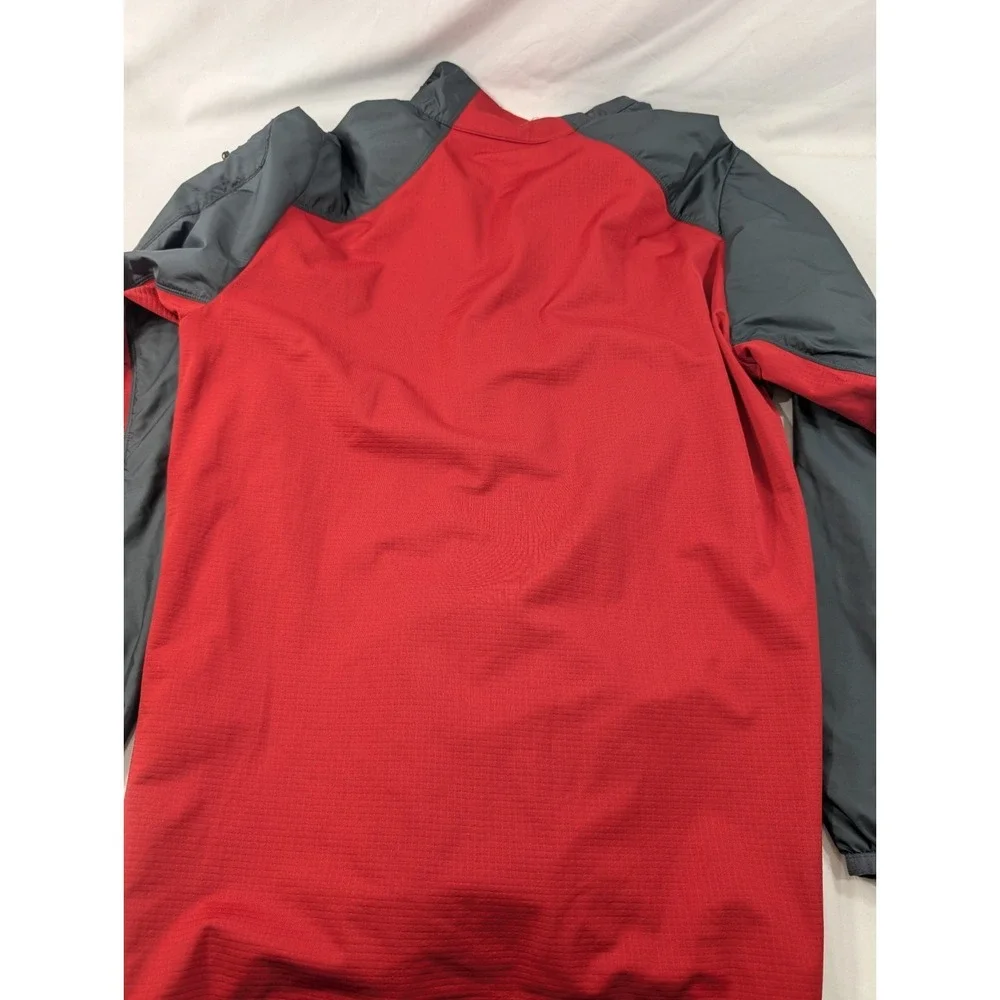 Nike Dri-Fit Oklahoma Sooners Mens Large Long Sleeve 1/4 Zip Pullover Red Gray